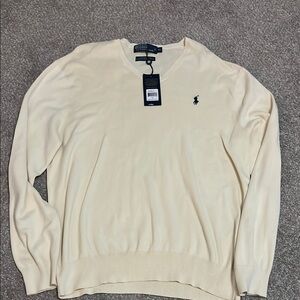 Polo by Ralph Lauren Cream V-Neck Sweater